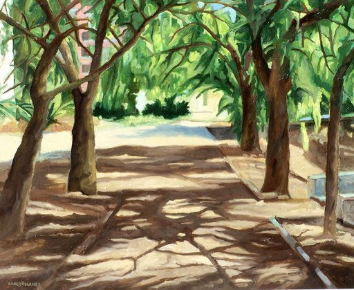 PARQUE., BOLA AZUL. Oil Canvas Landscaping