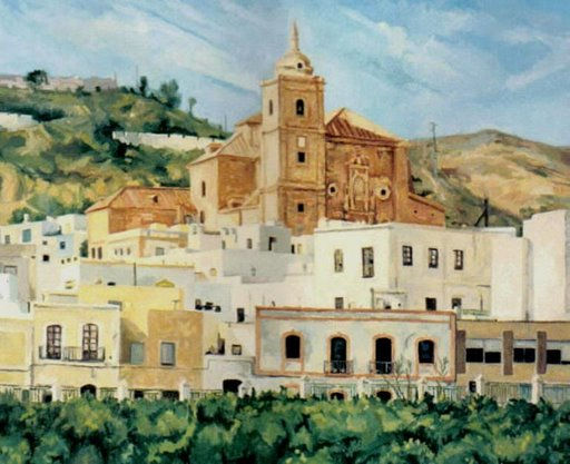 IGLESIA DE GÁDOR. Oil Canvas Landscaping