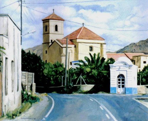 IGLESIA Y ERMITA DE LA VIRGEN DEL CARMEN (PECHINA) Oil Canvas Landscaping