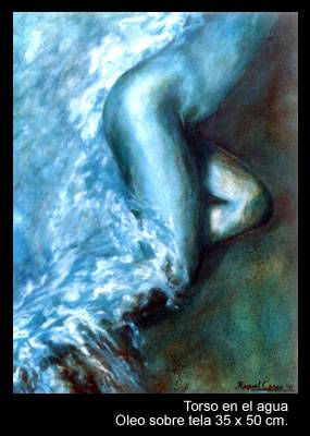 Torso en el agua Oil Canvas Nude Paintings