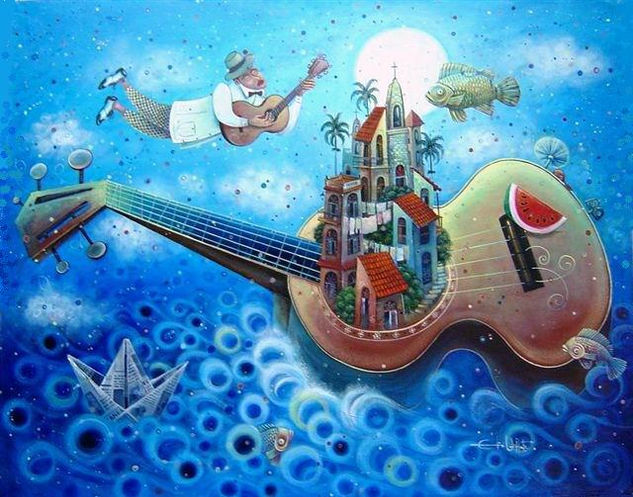 La isla de la guitarra Acrylic Canvas