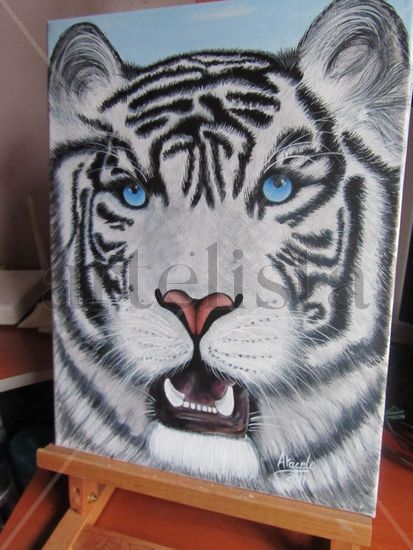 TIGRE BLANCO Acrylic Canvas Animals