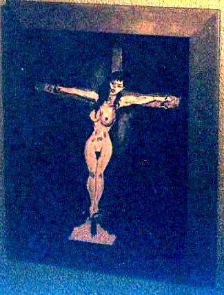 crucifixion femenina Óleo Lienzo Desnudos