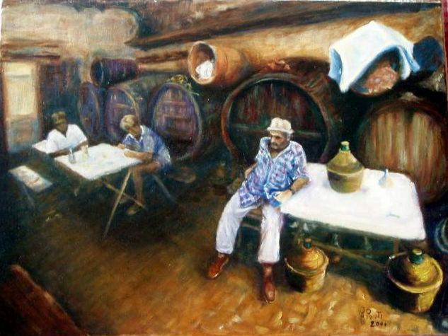 Osteria Óleo Lienzo Figura