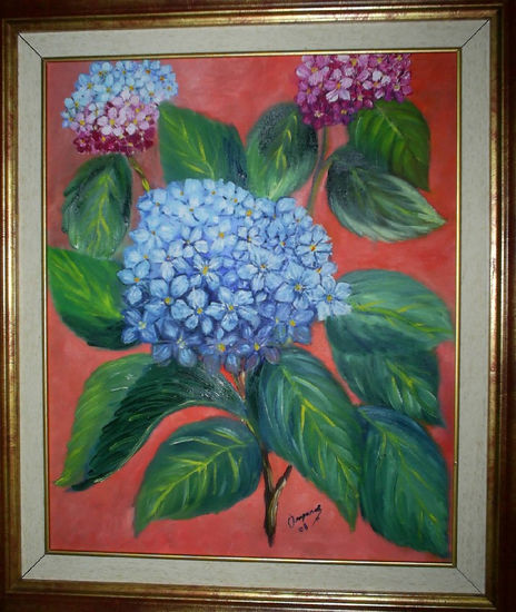 Hortensias Oil Canvas Landscaping