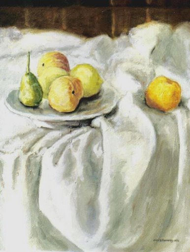 BODEGÓN., MELOCOTONES. Oil Canvas Still Life Paintings