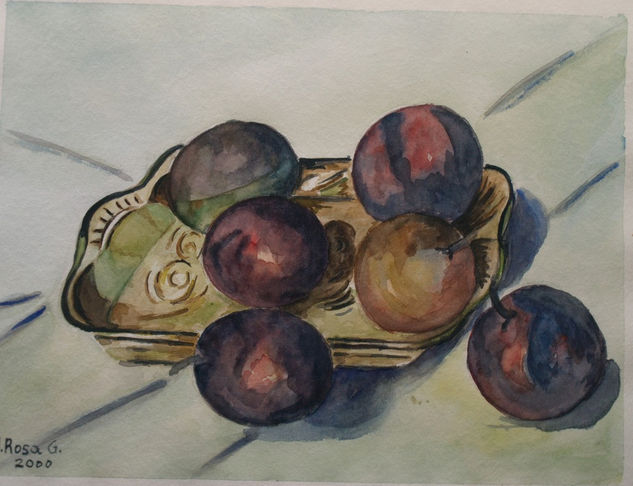 Ciruelas Watercolour Paper Still Life Paintings