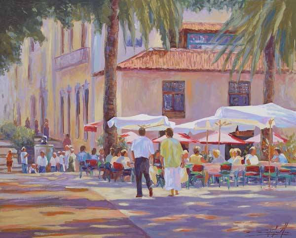 Paseando por la Plaza del charco Oil Canvas