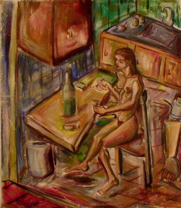 En la cocina Oil Canvas Figure Painting