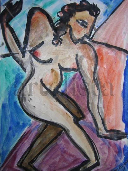 Dancer II Acrylic Paper Nude Paintings