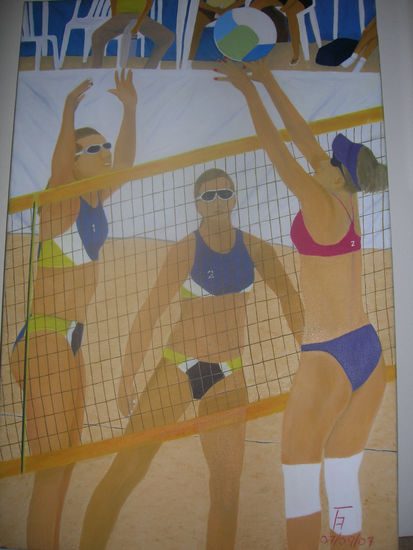 Volleyball playa Oil Canvas Sports