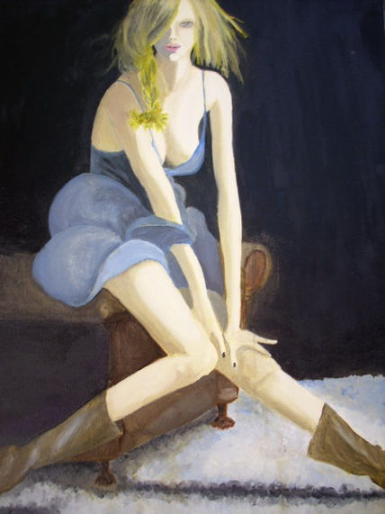 Mujer de azul