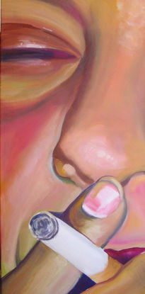 Muller fumando