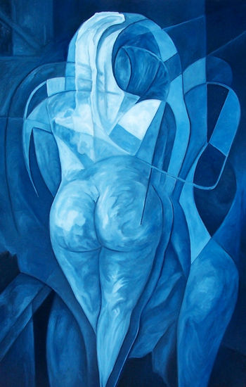 DESNUDO AZUL. Oil Canvas Nude Paintings