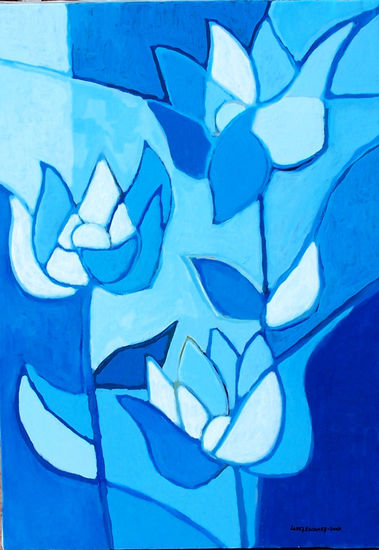 FLORES III. (AZUL) Oil Canvas Others