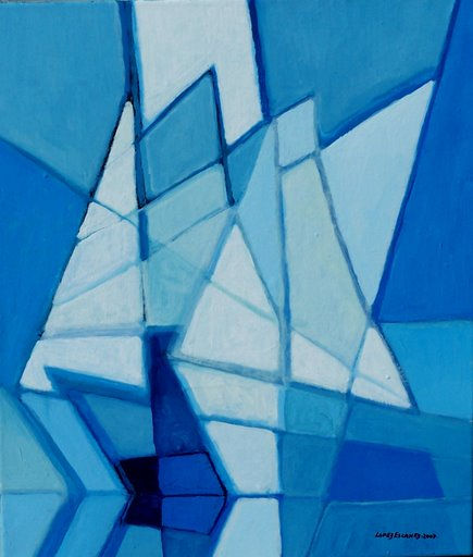 VELEROS. (AZUL) Oil Canvas Marine Painting