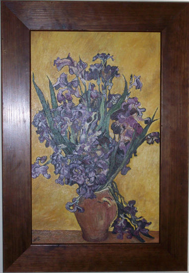 Jarrón (Copia de Monet) Oil Canvas Still Life Paintings