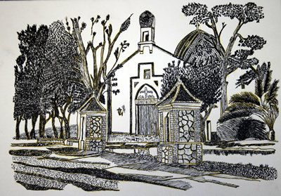 Ermita del Santo Enchufe. Tinta Cartulina Paisaje