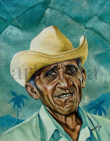 Mi compay Oil Card Figure Painting