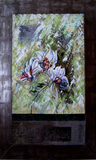 VIDA 1 Mixed media Canvas Floral Painting