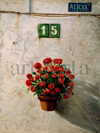 CLAVELES Oil Canvas Floral Painting