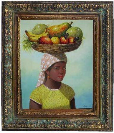 india dominicana con canasta de frutas 5