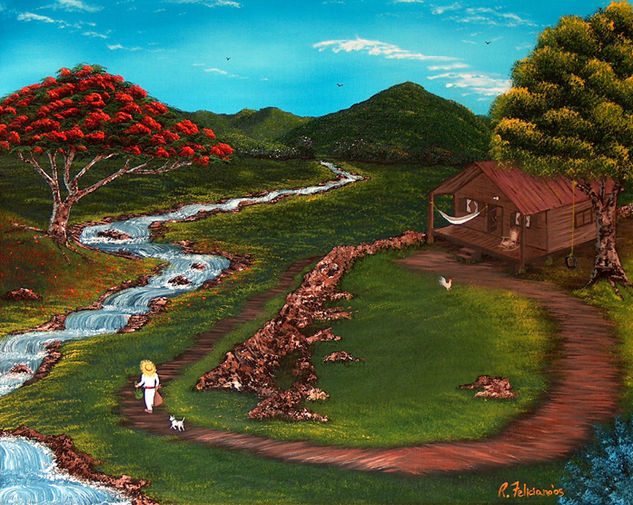 SOÑANDO CON PUERTO RICO I Oil Canvas Landscaping