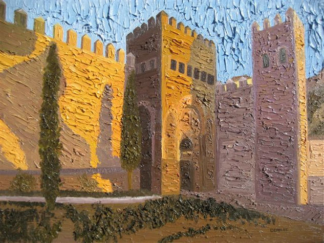 Puerta de Alfonso VI al atardecer Oil Canvas Landscaping