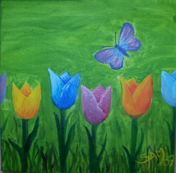 Tulipanes Oil Canvas Floral Painting