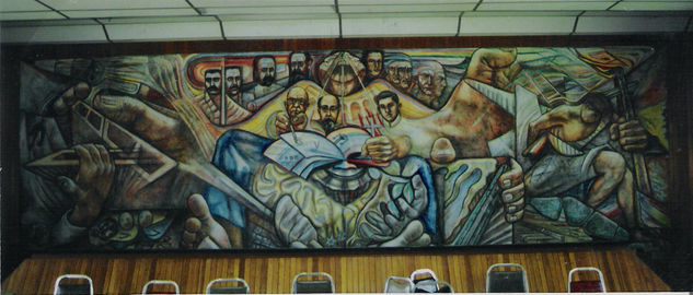 Mural Desarrollo y transportación academico-revolucionaria 