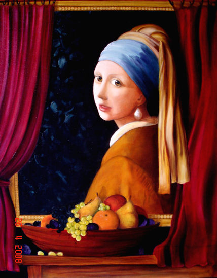 Perla y turbante azul