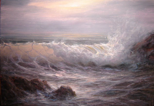 OLAS DEL PACIFICO Acrylic Canvas Marine Painting