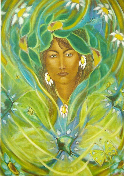 Mirada entre flores