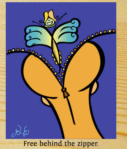 Free behind the zipper