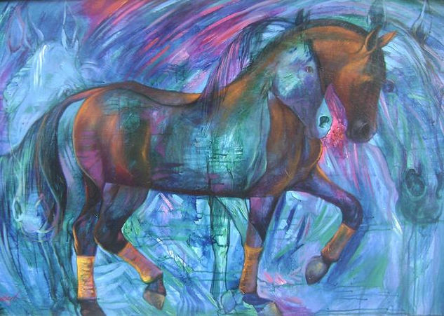 Caballos ''El Trio'' Acrylic Canvas Animals