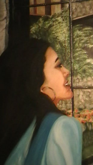 La ventana 1 Oil Canvas Portrait