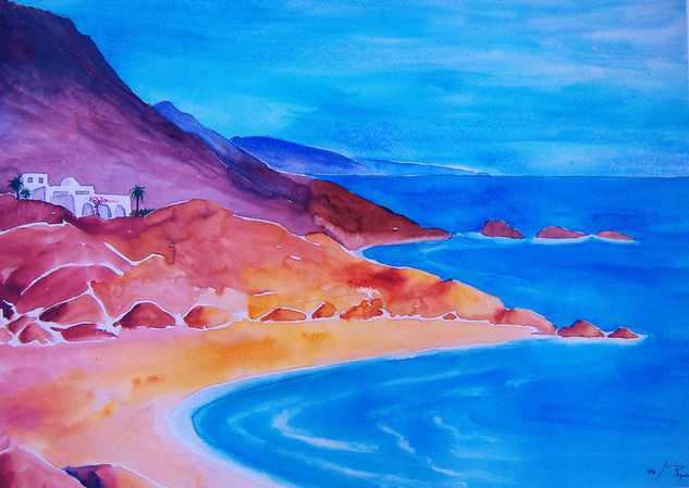 playa de tiempos pasados Watercolour Paper Marine Painting