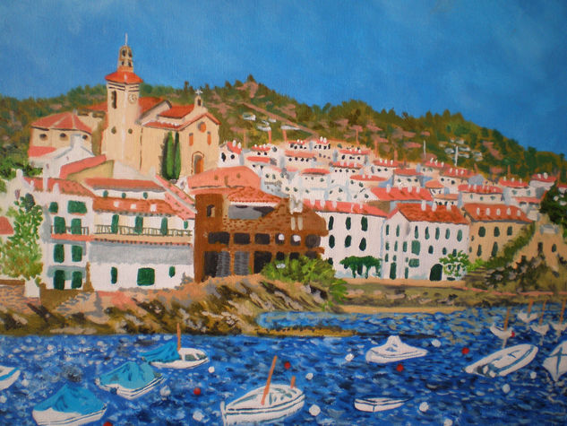 CADAQUES DESDE EL MAR Oil Canvas Landscaping