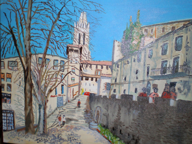 Tranquilidad en Girona Oil Canvas Landscaping