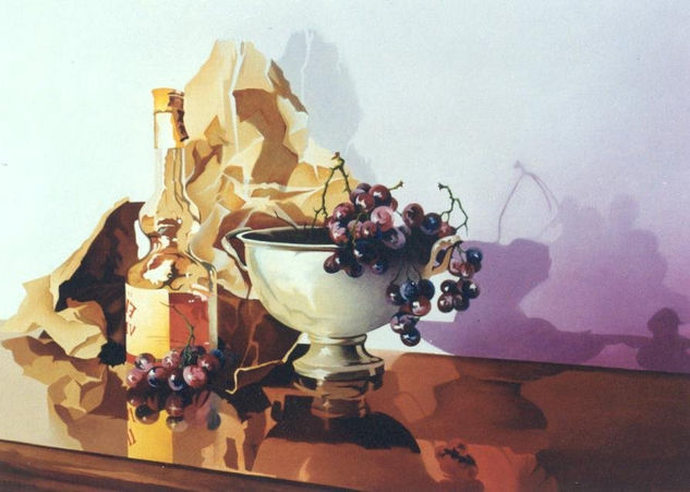 Licor y uvas Oil Canvas Still Life Paintings