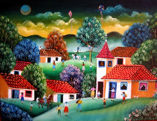 PAISAJE PRIMITIVO EN  VERDE