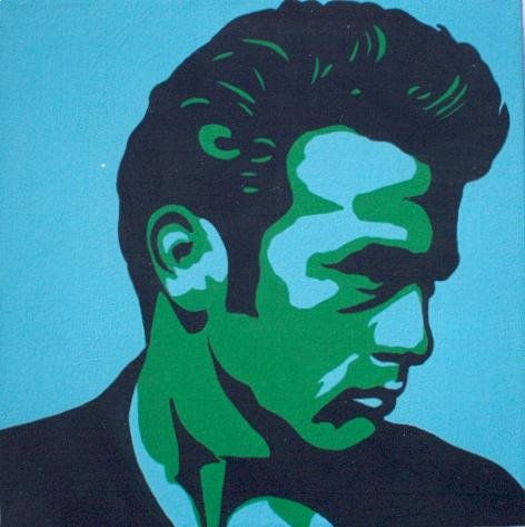 James Dean, El Rebelde I. Acrílico Tela Retrato