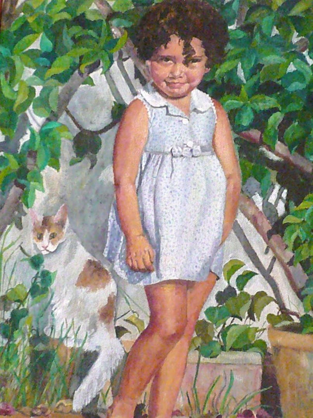 retrato niña. En el jardin