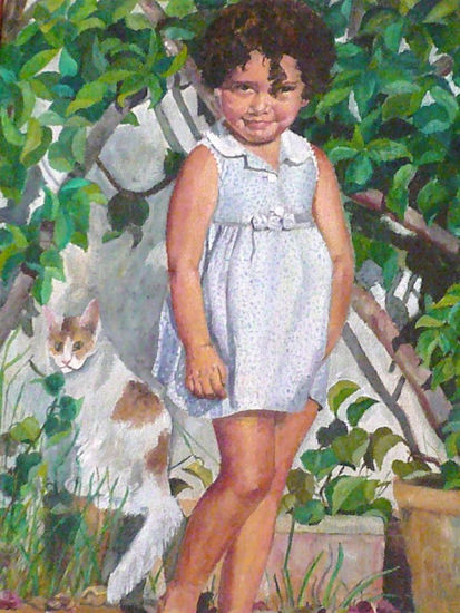 retrato niña. En el jardin 