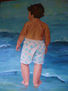 retrato niño en la playa
