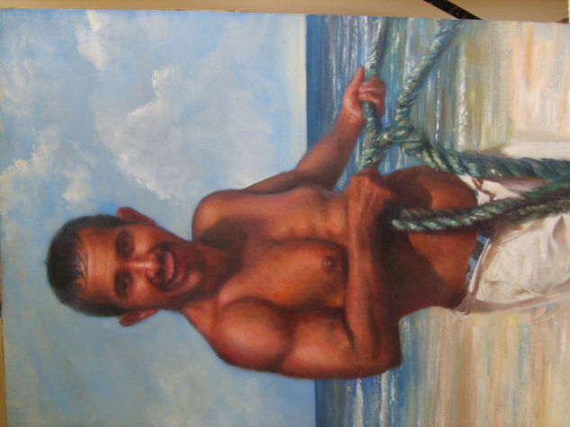 pescador Oil Canvas Figure Painting