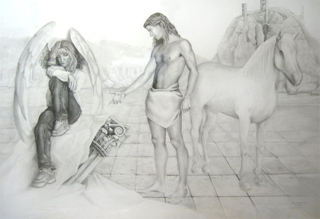 la soledad del ángel Charcoal