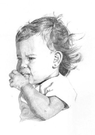 Niña Pencil (Black) Paper Portrait