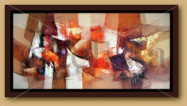 abstracto en gama rojos tierras.