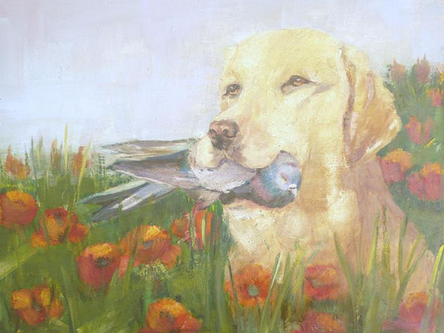 LABRADOR CON PALOMA